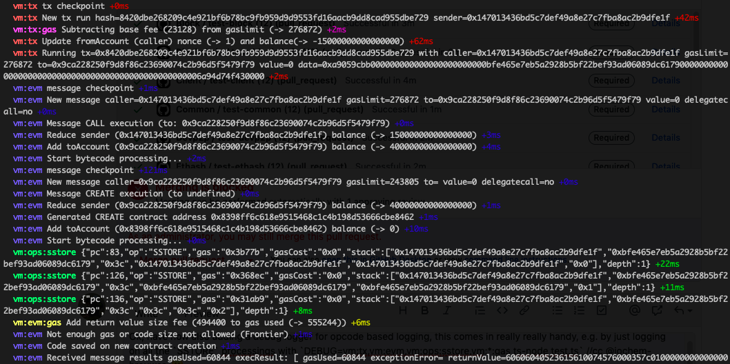 EthereumJS EVM Debug Logger